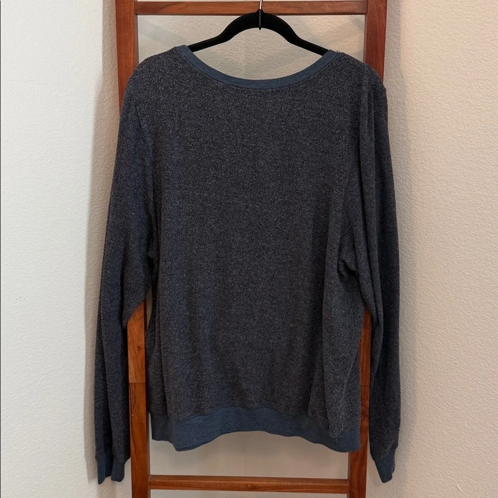 Wildfox Couture Scattered Star Patterned Navy Blue Long Sleeve Crew Sweater  XL - Picture 4 of 6